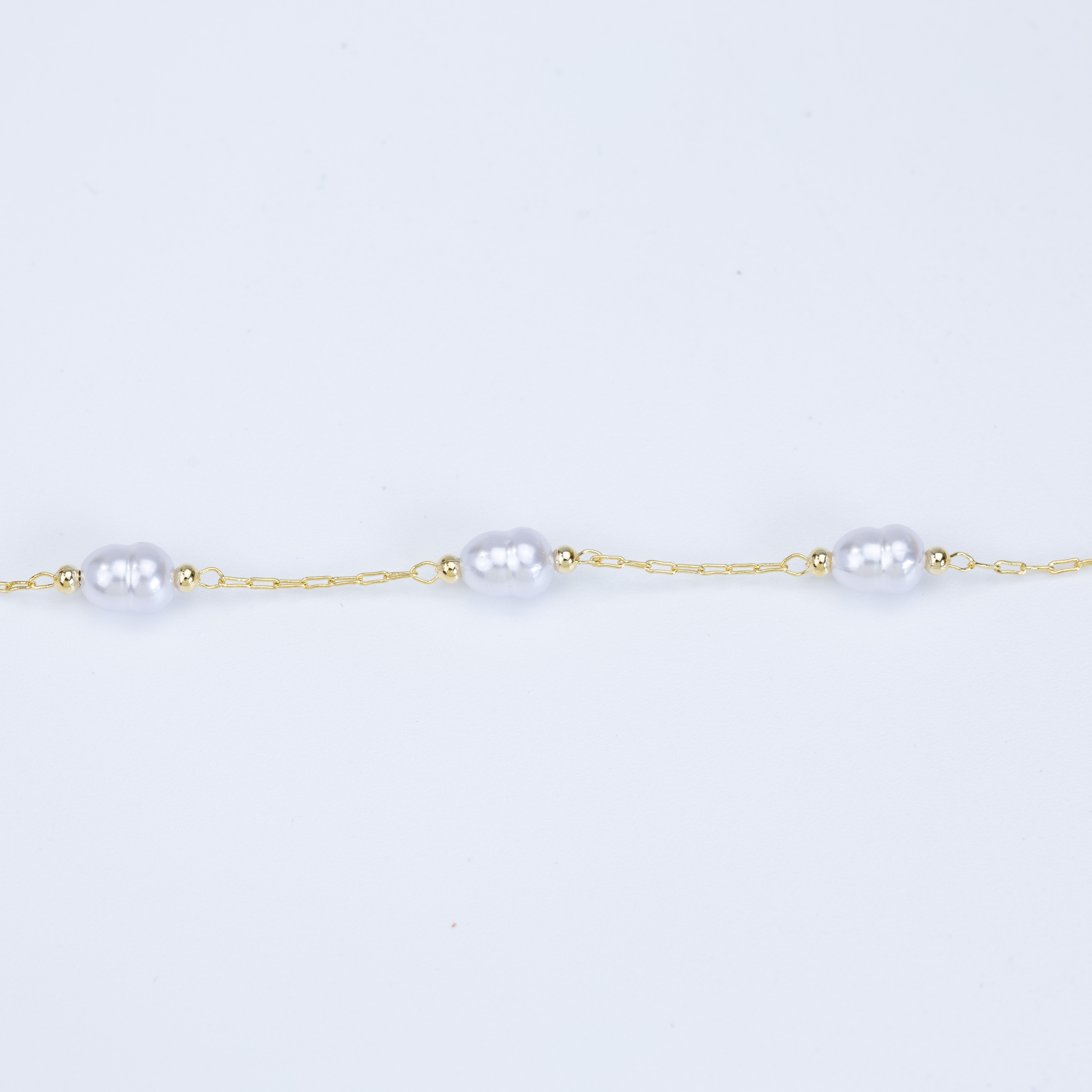 19762 Chain with Irregular 2 Pearls  6x8 mm